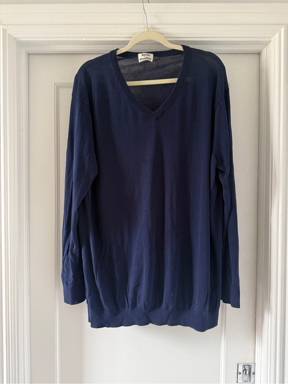 Acne Studio Men's Deep Navy V-Neck Sweater